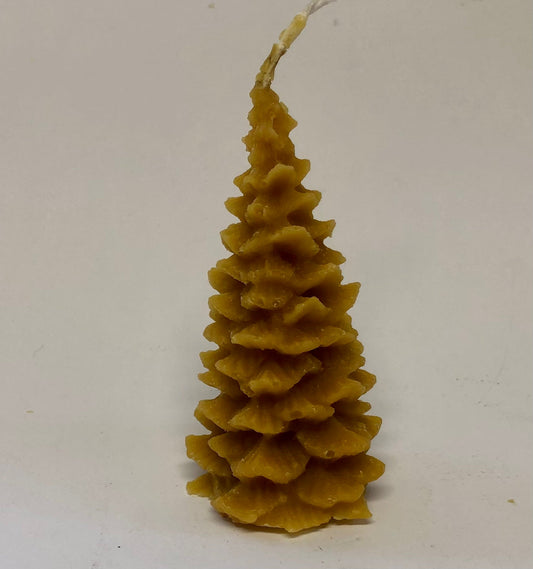 3 x Christmas Tree Beeswax Candles