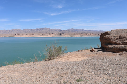 a large body of water surrounded by mountains
