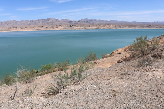 a large body of water surrounded by mountains